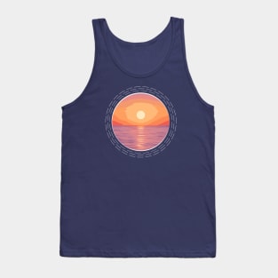 Vibrant Sunrise Over The Ocean Abstract Nature Art Tank Top